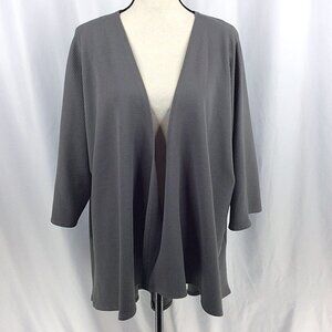 LuLaRoe Sweater Overlay Open Cardigan Womens Size Large Gray Textured